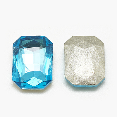 Pointed Back Glass Rhinestone Cabochons RGLA-T079-10x14mm-12-1