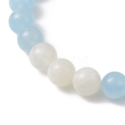 8.5MM Round Dyed Natural Quartz & Blue Quart & Apatite & White Moonstone Stretch Beaded Bracelets BJEW-JB12986-03-1