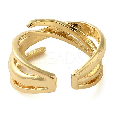 Brass Open Cuff Rings for Women RJEW-Z070-07G-02-1