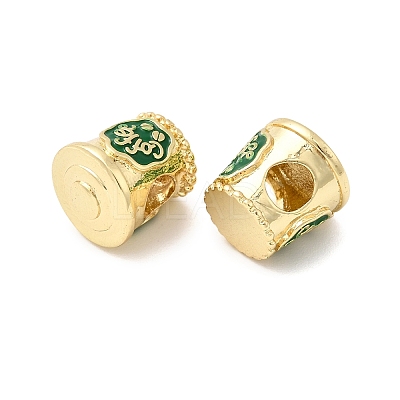Brass Micro Pave Cubic Zirconia European Beads KK-H519-01G-1