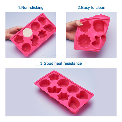 3Pcs 3 Colors Fondant Molds DIY-BG0001-17-1
