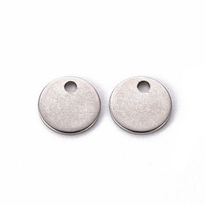 Non-Tarnish 201 Stainless Steel Stamping Blank Tag Pendants STAS-T058-8mm-P-1