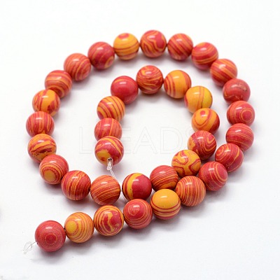 Synthetic Malachite Beads Strands G-I199-32-4mm-1