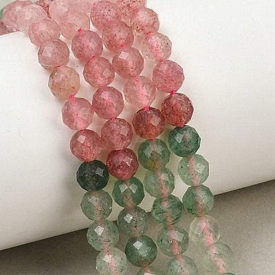 Natural Red and Green Strawberry Quartz Beads Strands GG-NH0006-A02-6mm-1
