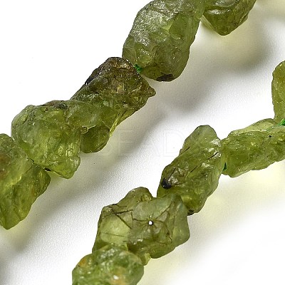 Raw Rough Natural Peridot Beads Strands G-P528-B05-02-1