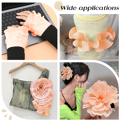 Chiffon Organza Pleated Lace Trim DIY-WH0892-01B-1