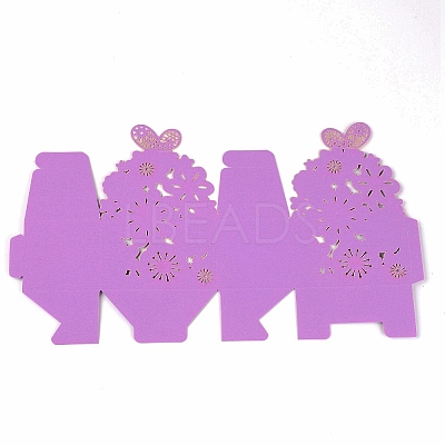 Butterfly & Hollow out Flowers Pattern Paper Fold Candy Boxes FW-TAC0004-04C-1