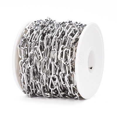 Tarnish Resistant 304 Stainless Steel Paperclip Chains CHS-D030-02P-1