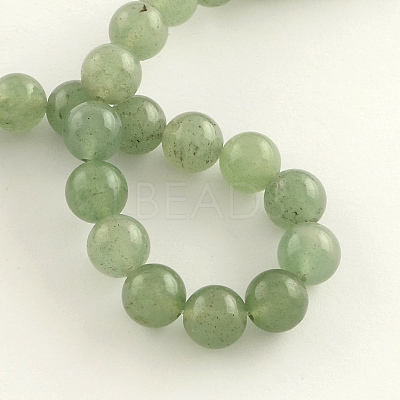 Natural Gemstone Green Aventurine Round Bead Strands G-R265-8mm-1