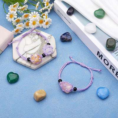 Adjustable Braided Nylon Cord Macrame Pouch Bracelet Making AJEW-SW00013-06-1