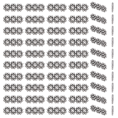 100Pcs Tibetan Style Alloy Spacer Bars TIBE-GO0001-08-1