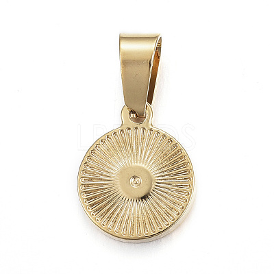 PVD Vacuum Plating 304 Stainless Steel Coin Pendants STAS-F183-01G-B-1