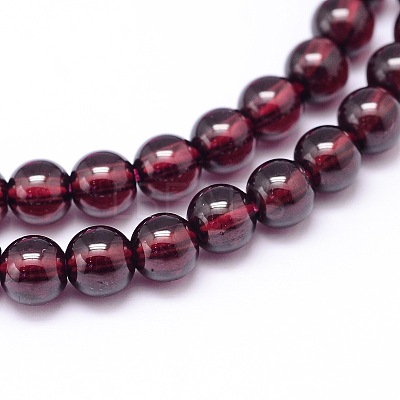Mozambique Import Natural Grade AAAA Garnet Round Beads Strands G-E300-AAAA-3mm-1