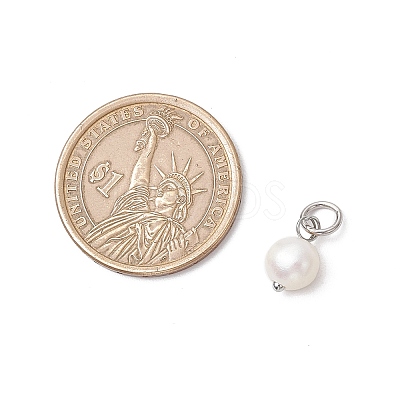 10Pcs 2 Colors Natural Cultured Freshwater Pearl Potato Charms PALLOY-JF03920-1