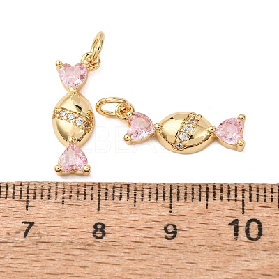 Brass Micro Pave Cubic Zirconia Pendants KK-D019-23G-1