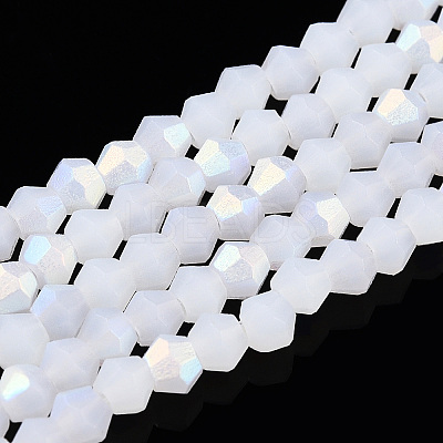Imitation Jade Bicone Frosted Glass Bead Strands EGLA-A039-J2mm-MB06-1