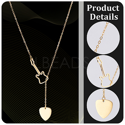 3Pcs 3 Colors Stainless Steel Lariat Necklaces Set NJEW-AN0001-65-1