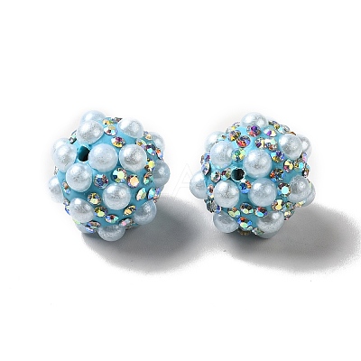Polymer Clay Rhinestone Beads RGLA-D050-01G-1
