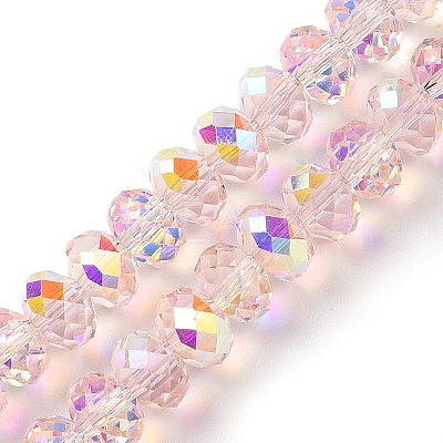 AB Color Plated Transparent Electroplate Beads Strands EGLA-H104-06B-1