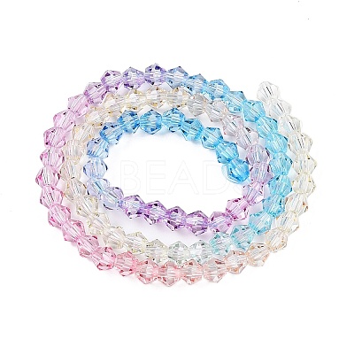Gradient Color Baking Paint Glass Bead Strands X1-DGLA-A039-T4mm-A07-1