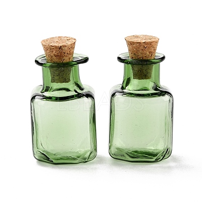 Square Glass Cork Bottles Ornament GLAA-D002-04F-1