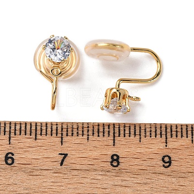 Brass Micro Pave Cubic Zirconia Ear Cuff Findings LS-KK-F898-15D-G-1