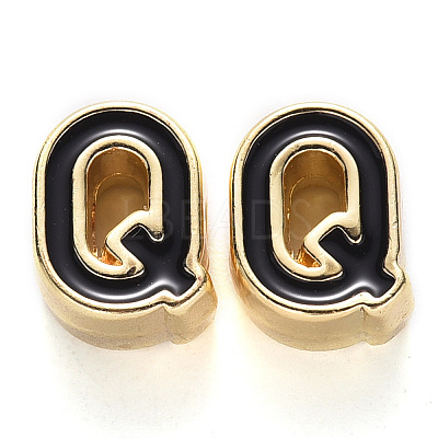 Rack Plating Alloy Enamel Beads X-ENAM-S122-033Q-NR-1