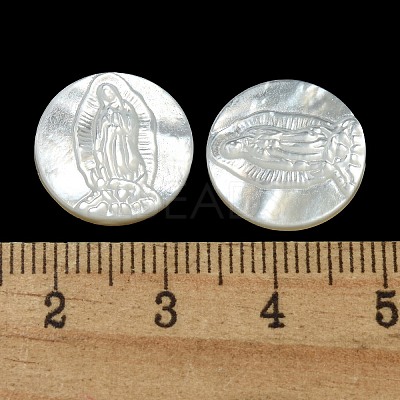 Carved Natural White Shell Cabochons SSHEL-N038-06B-04-1