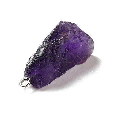 Raw Rough Natural Amethyst Pendants G-A028-01E-1