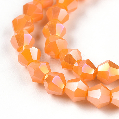 Opaque Solid Color Electroplate Glass Beads Strands LS-EGLA-A039-P4mm-B04-1