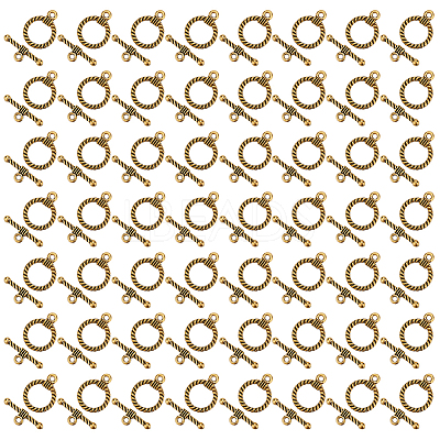 150Pcs Tibetan Style Alloy Toggle Clasps FIND-GO0002-99AG-1