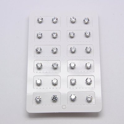 Cubic Zirconia Ear Studs STAS-E051-3C-1