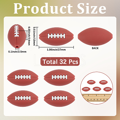 32Pcs Food Grade Eco-Friendly Silicone Beads SIL-SC0003-21-1