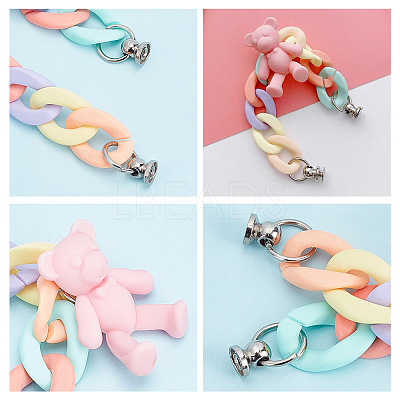 Opaque Acrylic Curb Chain for DIY Keychains HJEW-CA0001-07-1
