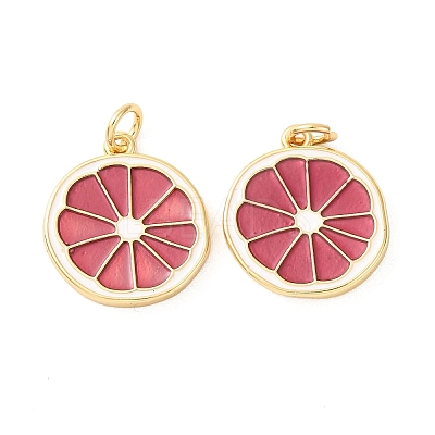 Brass Enamel Pendants KK-H072-14G-04-1