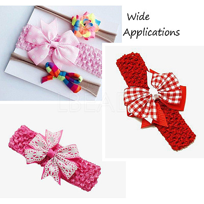 2 Rolls 2 Sizes Polyester Elastic Ribbon EW-TA0001-02G-1
