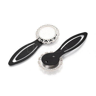 Alloy & Iron Bookmark Cabochon Settings PALLOY-N184-07S-1