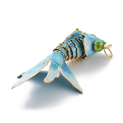 Brass Cloisonne Pendants KK-P251-A06-G-1