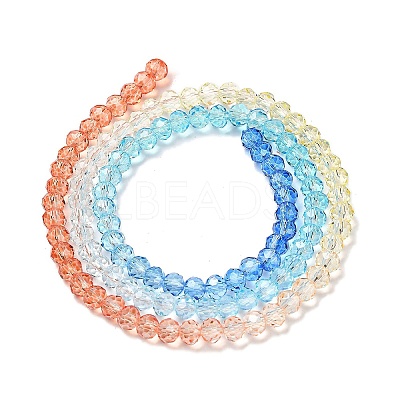 Transparent Painted Glass Beads Strands X1-DGLA-A034-T4mm-A13-1