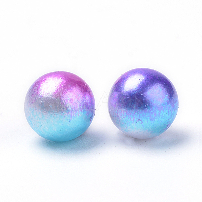 Rainbow Acrylic Imitation Pearl Beads OACR-R065-4mm-A06-1