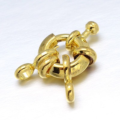 Brass Spring Ring Clasps KK-L082D-01G-1