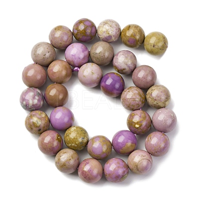 Natural Lepidolite/Purple Mica Stone Beads Strands G-K401-A01-12mm-1
