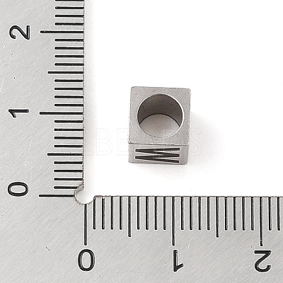 Tarnish Resistant 201 Stainless Steel European Beads STAS-M058-01W-P-1