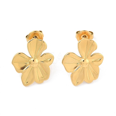 Ion Plating(IP) 304 Stainless Steel Stud Earrings EJEW-P258-10G-1