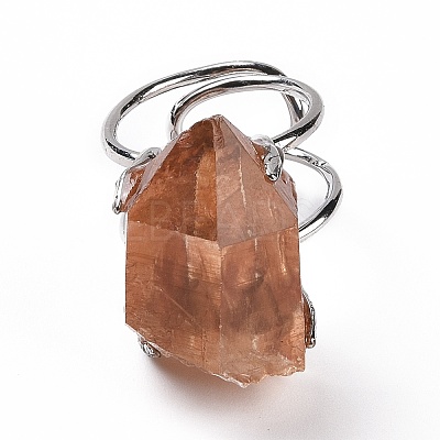 Natural Rose Quartz Nuggets Cuff Ring LS-RJEW-G271-01P-01-1