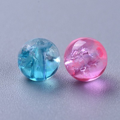 Baking Paint Crackle Glass Beads DGLA-X0006-6mm-13-1