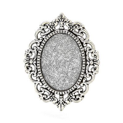 Vintage Adjustable Iron Finger Ring Components Alloy Cabochon Bezel Settings PALLOY-Q300-09AS-NR-1