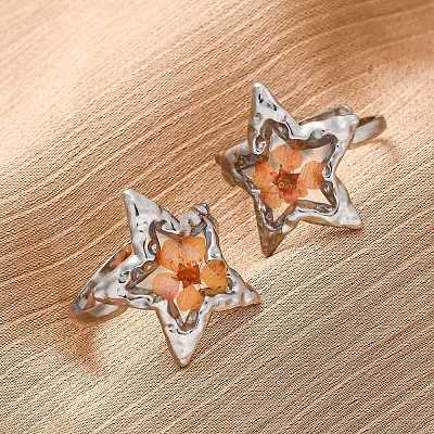 304 Stainless Steel Adjustable Open Cuff Statement Rings RJEW-C083-19P-04-1