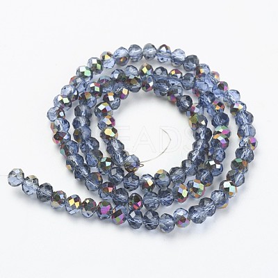 Electroplate Transparent Glass Beads Strands EGLA-A034-T6mm-R02-1