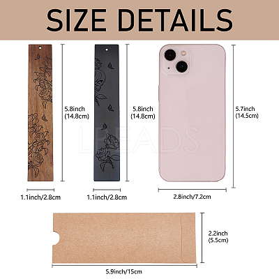 1 set Wood Bookmarks Set AJEW-CP0001-78J-1